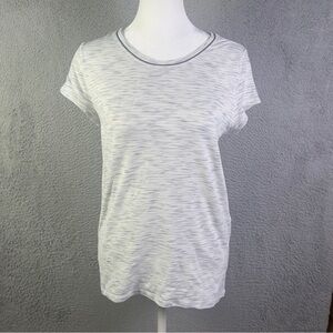 Lululemon Shirt Womens 8 Heather Gray Short Sleeve Athletic Stretch Preppy